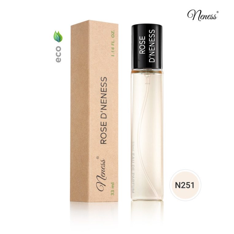 N251. Neness Rose D'NENESS | Podobne nuty: Tom Ford Rose D'Amalfi | 33 ml | Perfumetki Unisex | Francuskie Perfumy Lane
