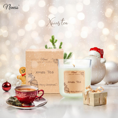 Świeca zapachowa Neness® - Xmas Tea - 100% sojowa świeca o aromacie zimowej, świątecznej herbaty