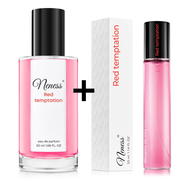 N113. Neness Red Temptation Zestaw - 50 ml + 33 ml | Podobne nuty: Christian Dior Hypnotic Poison | Perfumetki Damskie | Francus
